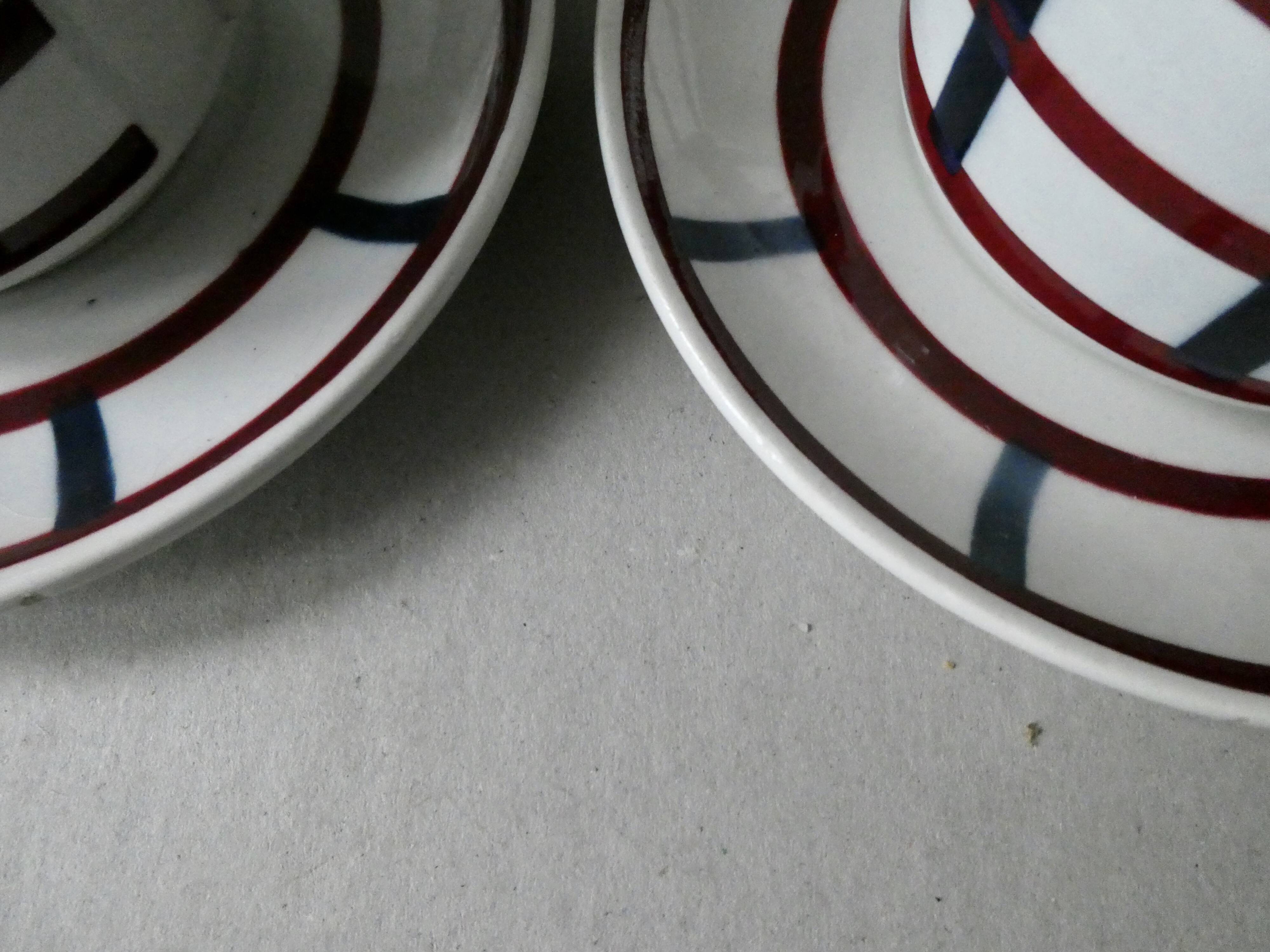 5-cup Badonviller set, Basque décor, Béarn