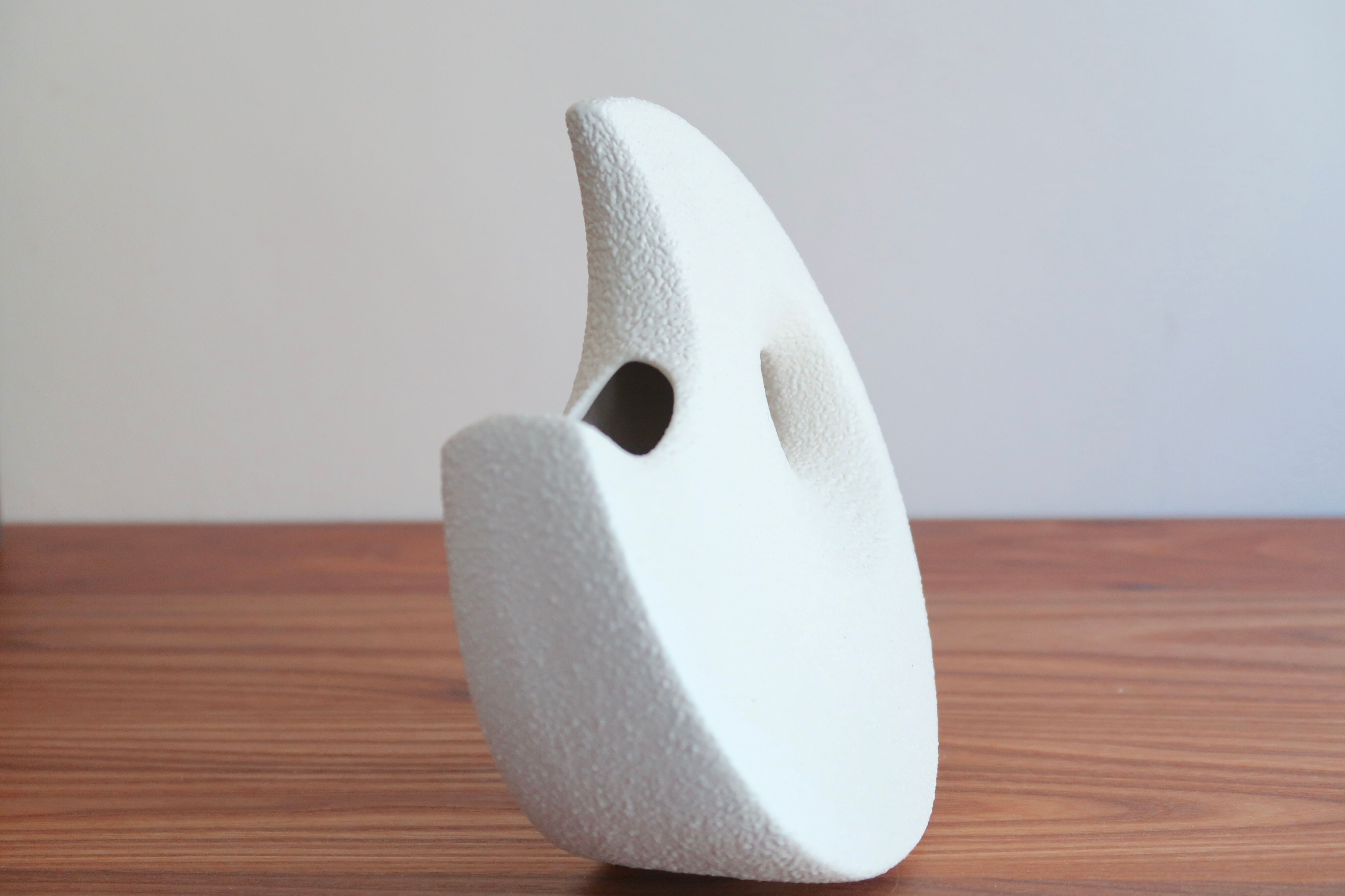 White ceramic vase by Roberto Rigon, Bertoncello, 60s