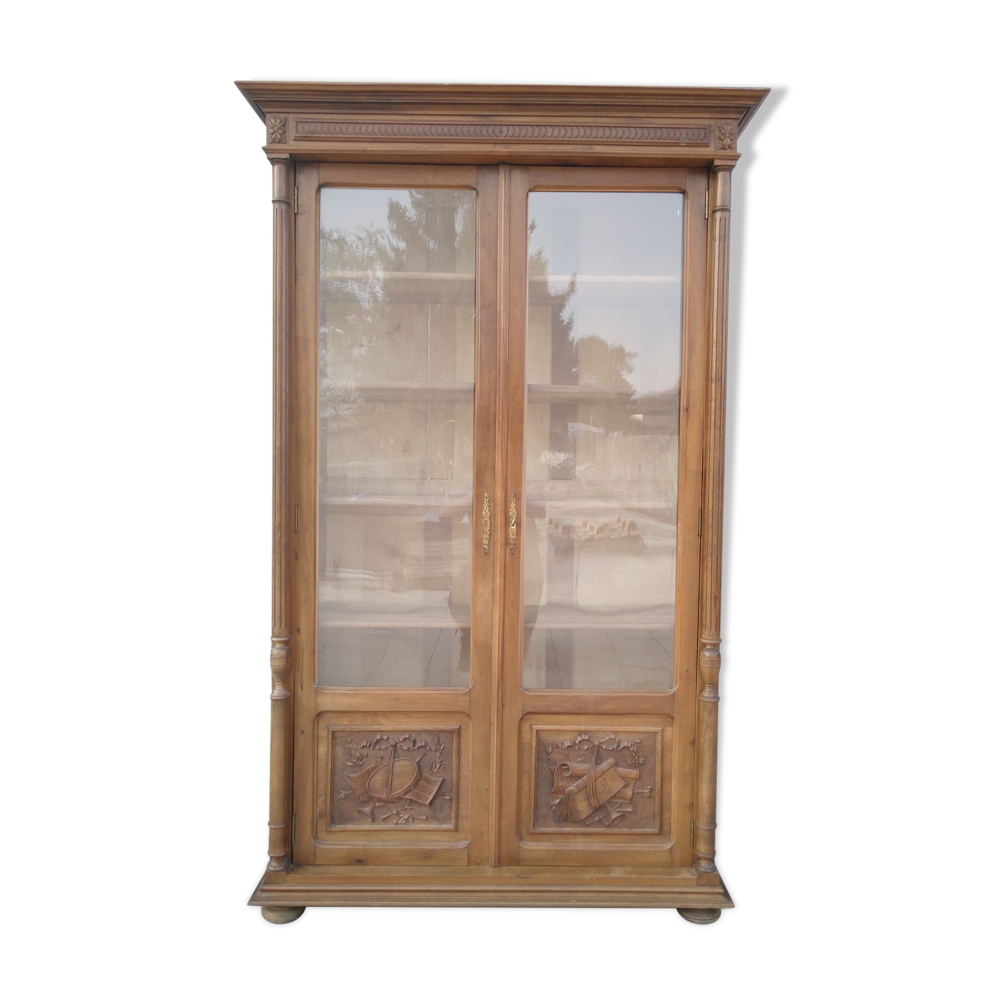 Louis XVI-style walnut library