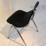 Set of 4 stackable chairs chrome steel tube