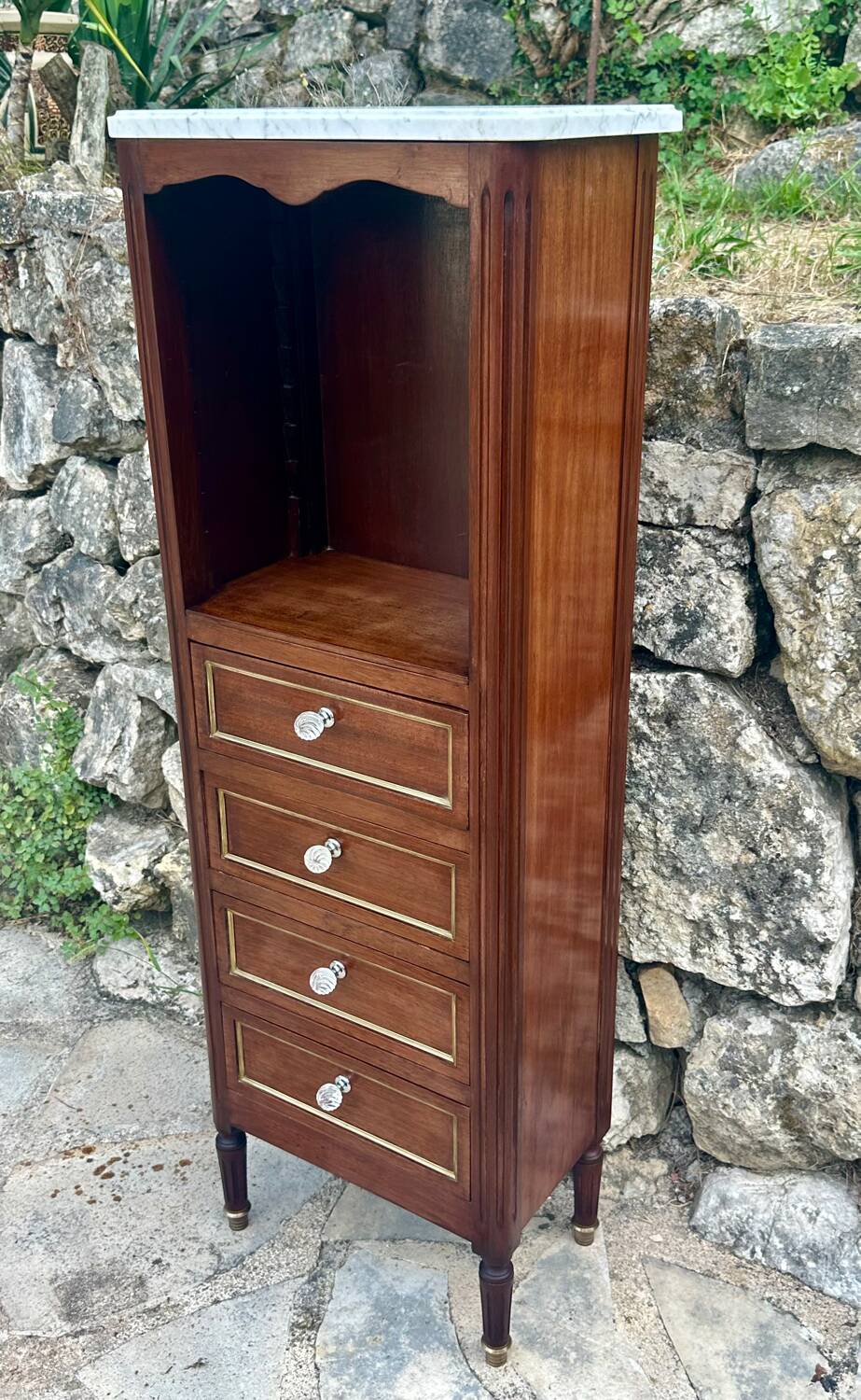Small Louis XVI style Mahogany and mahogany veneer chiffonier