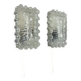 2 appliques en verre "Bubble" de style Tynell, Allemagne, années 1970