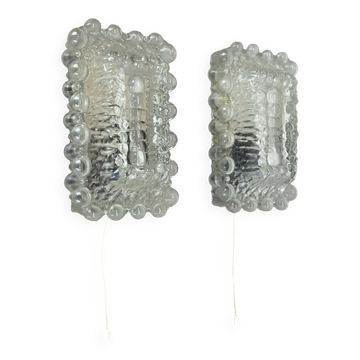 Set of Two "BUBBLE" Tynell Style Glass Wall Light Sconces, Germany, 1970s