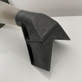 Corner wall lamp in graphite aluminum and Holophane frosted glass