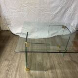 Table basse en verre vintage 70
