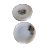 Lots of vintage plates in arcopal floral pattern