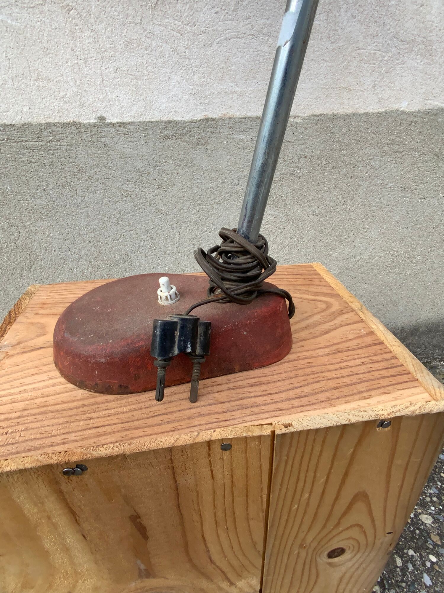 Vintage desk lamp 1950 Aluminor France red metal