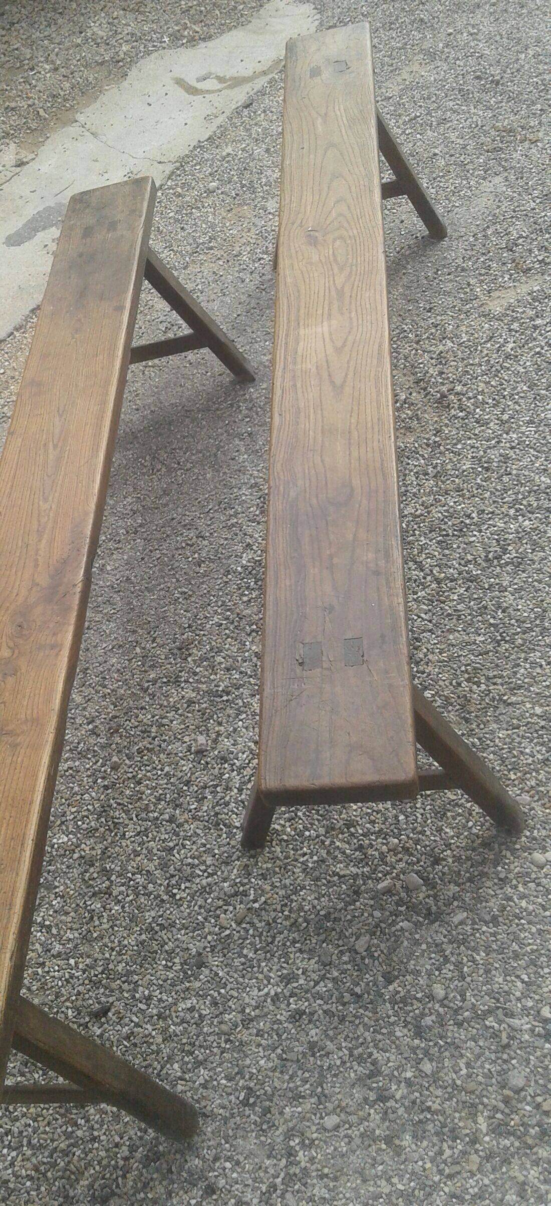Oak benches (pair)