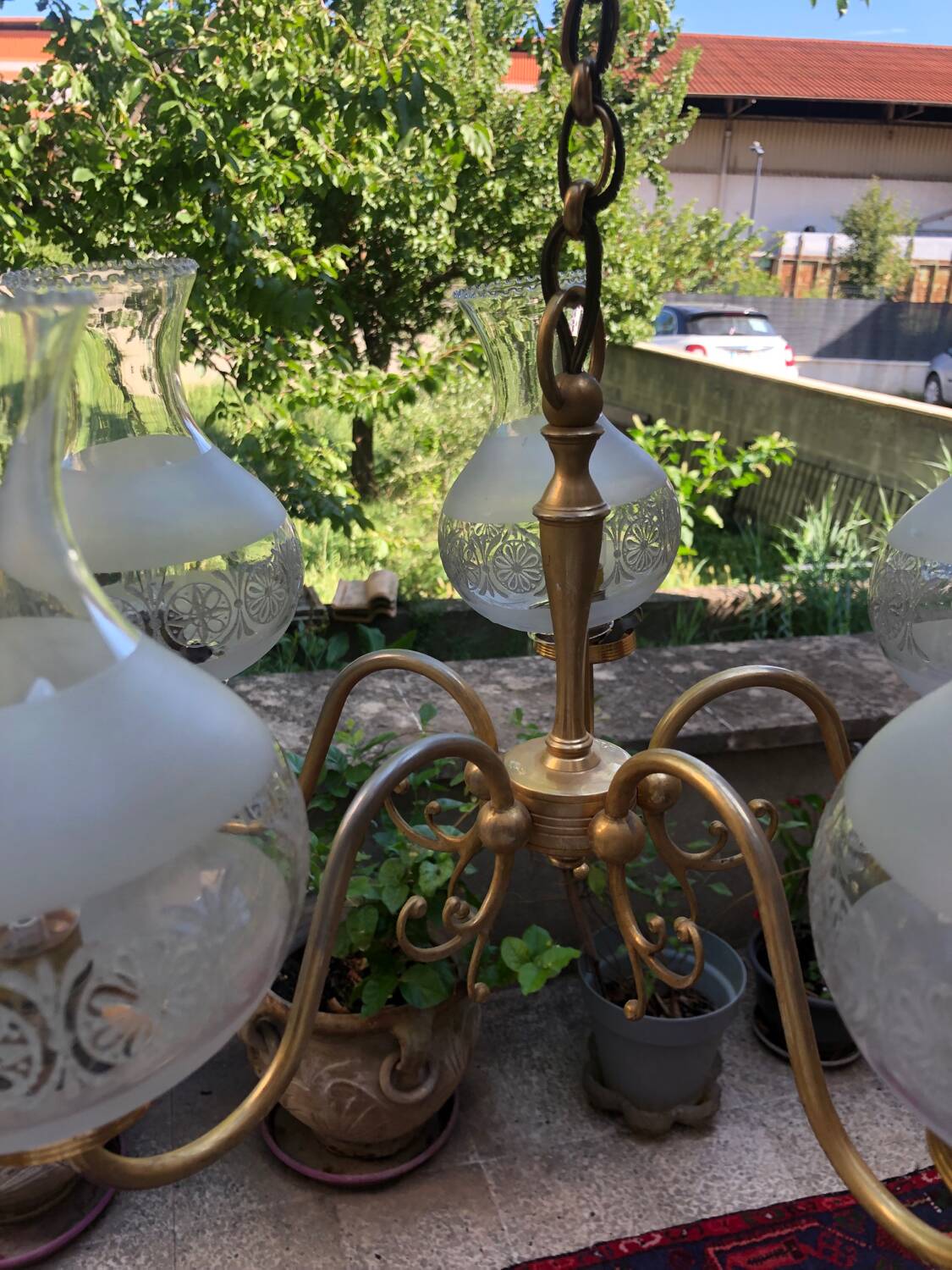 Lustre laiton vintage et ses apiques