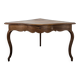 Louis XV corner table in walnut with curved legs.