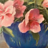 Old painting, still life with seringats, signed and dated 1953