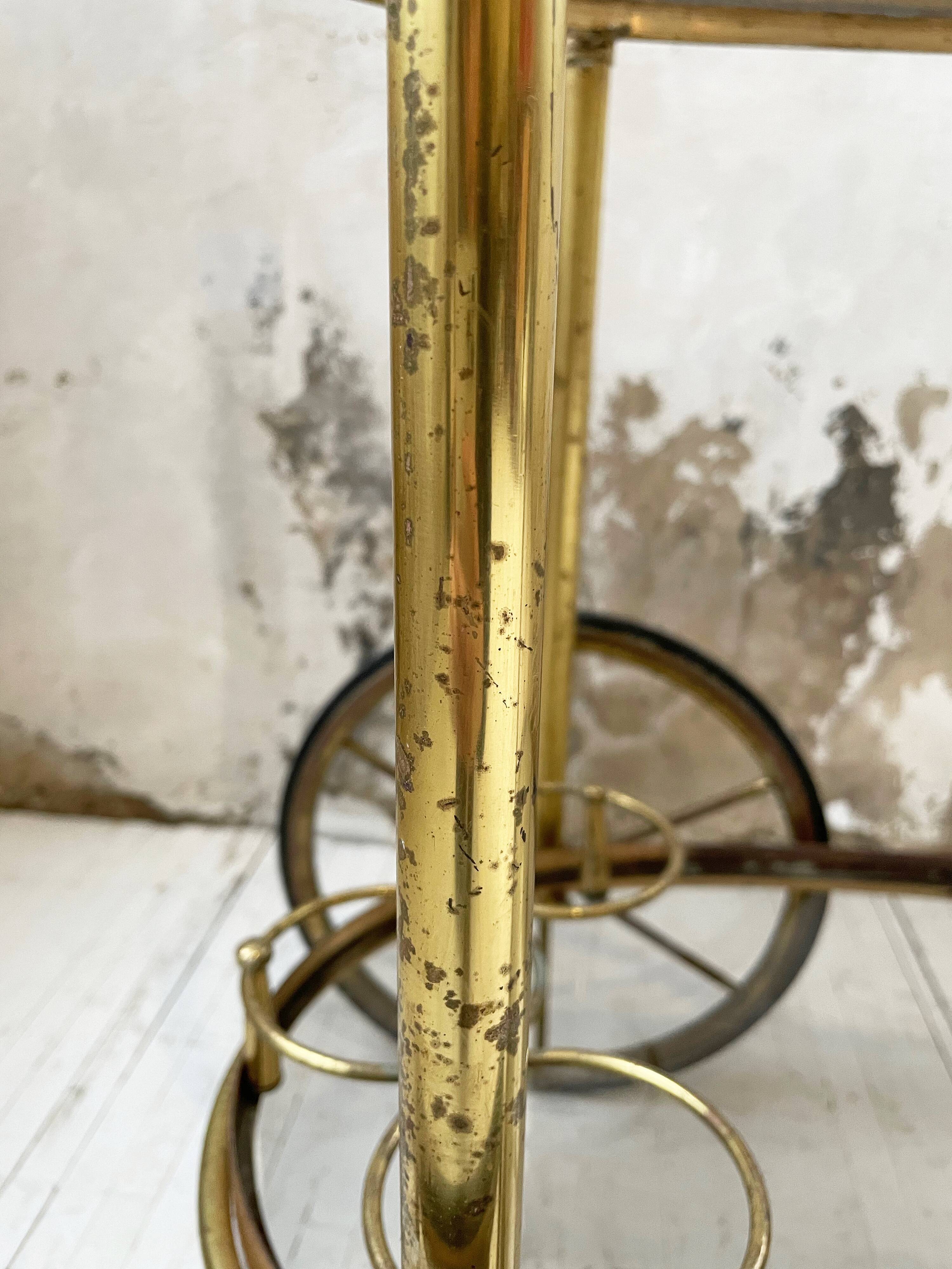 Cart serves brass bar