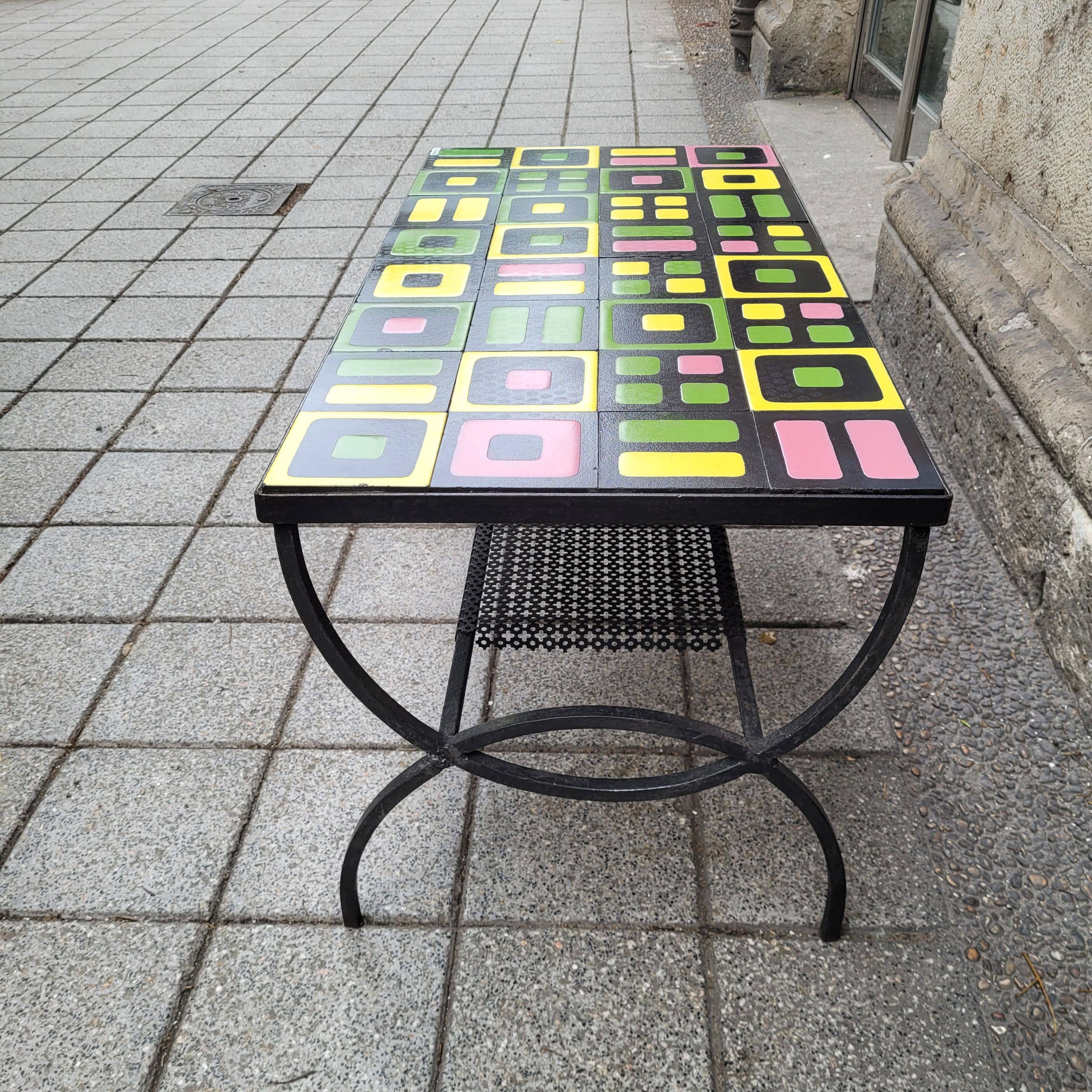 Coffee table, Vallauris ceramic, Roger Capron, 1960s