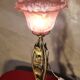 Art Deco wrought iron lamp with glass paste tulip, 1930s, with its wire