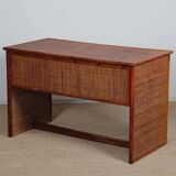 Vintage wicker, bamboo and brass desk by Dal Vera, 1970s