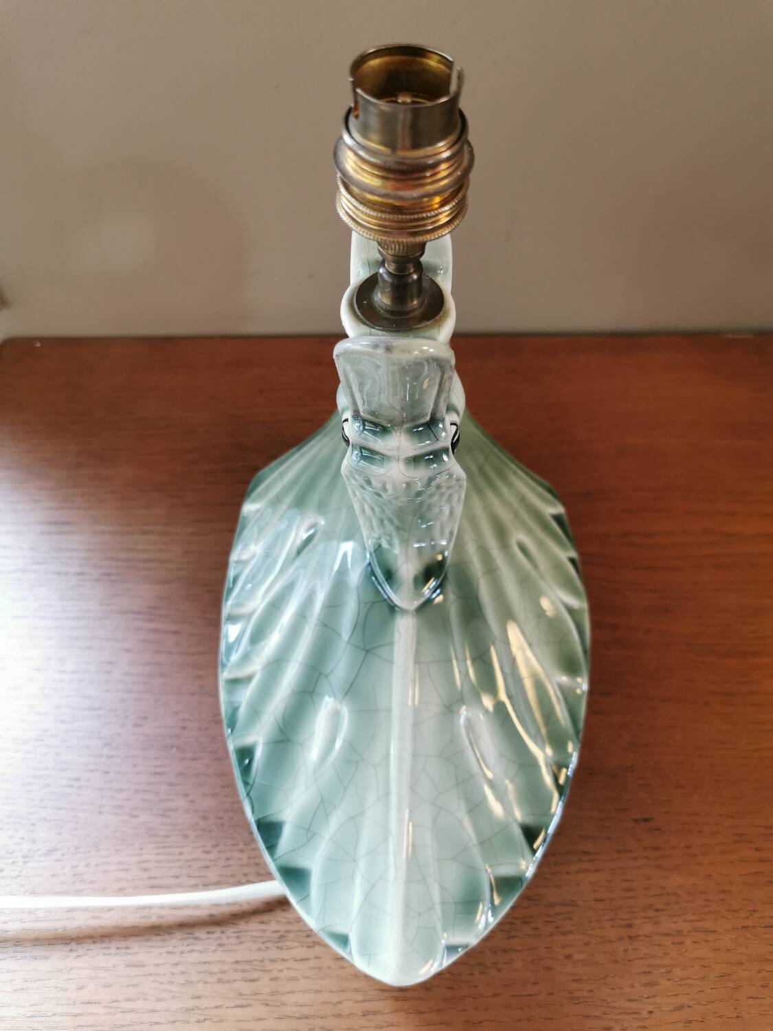 Vintage ceramic bird lamp base from Charolles