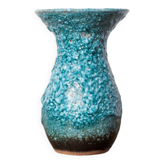 Fat lava turquoise vase, turquoise vase, Glacier enamels, blue vase, flower pot, collection