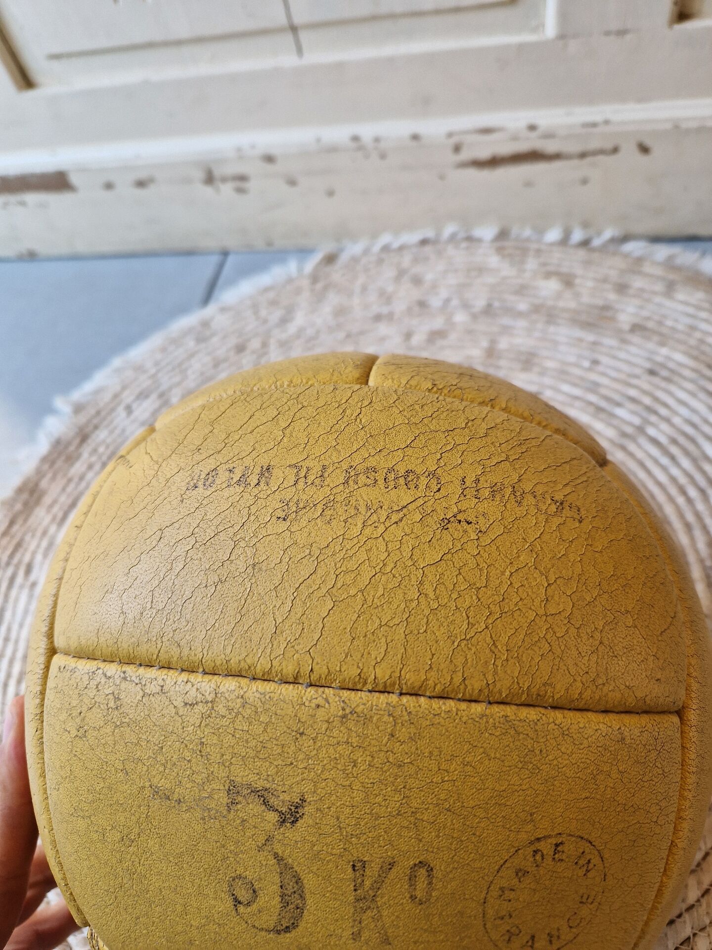1960s Leather Medicine Ball