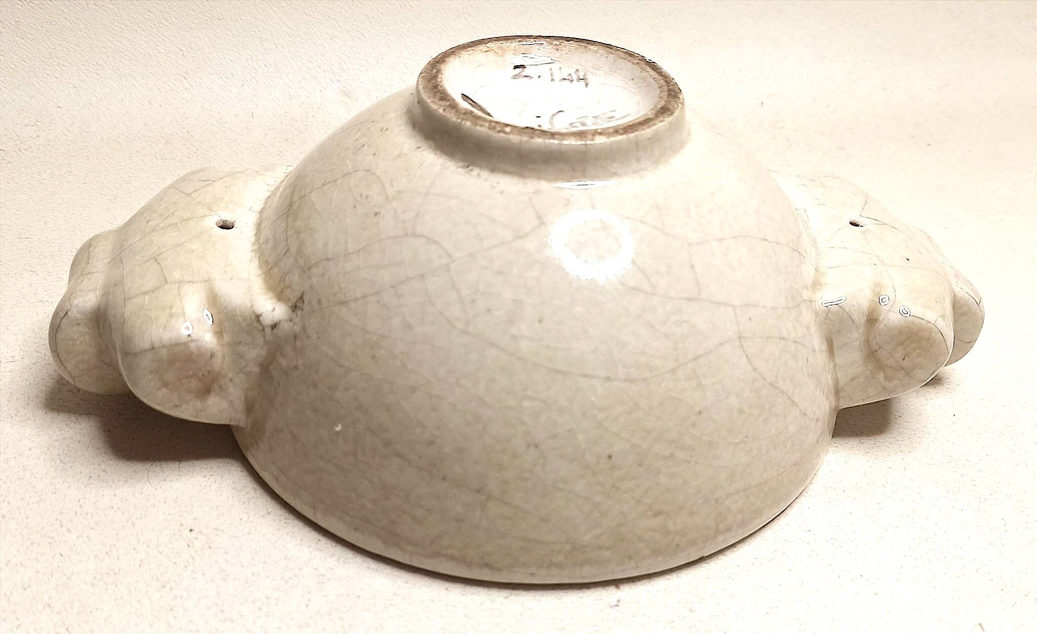 Art Deco bowl signed and numbered by Paul Bonifas, width 24 cm.