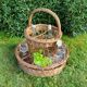 Large wicker bottle & glass basket