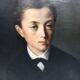 Portrait à l’huile d’un jeune homme fin XIX siècle debut XX siècle