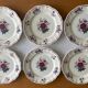 6 large flat antique plates in Sarreguemines earthenware