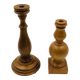 Pair of wooden candle holders