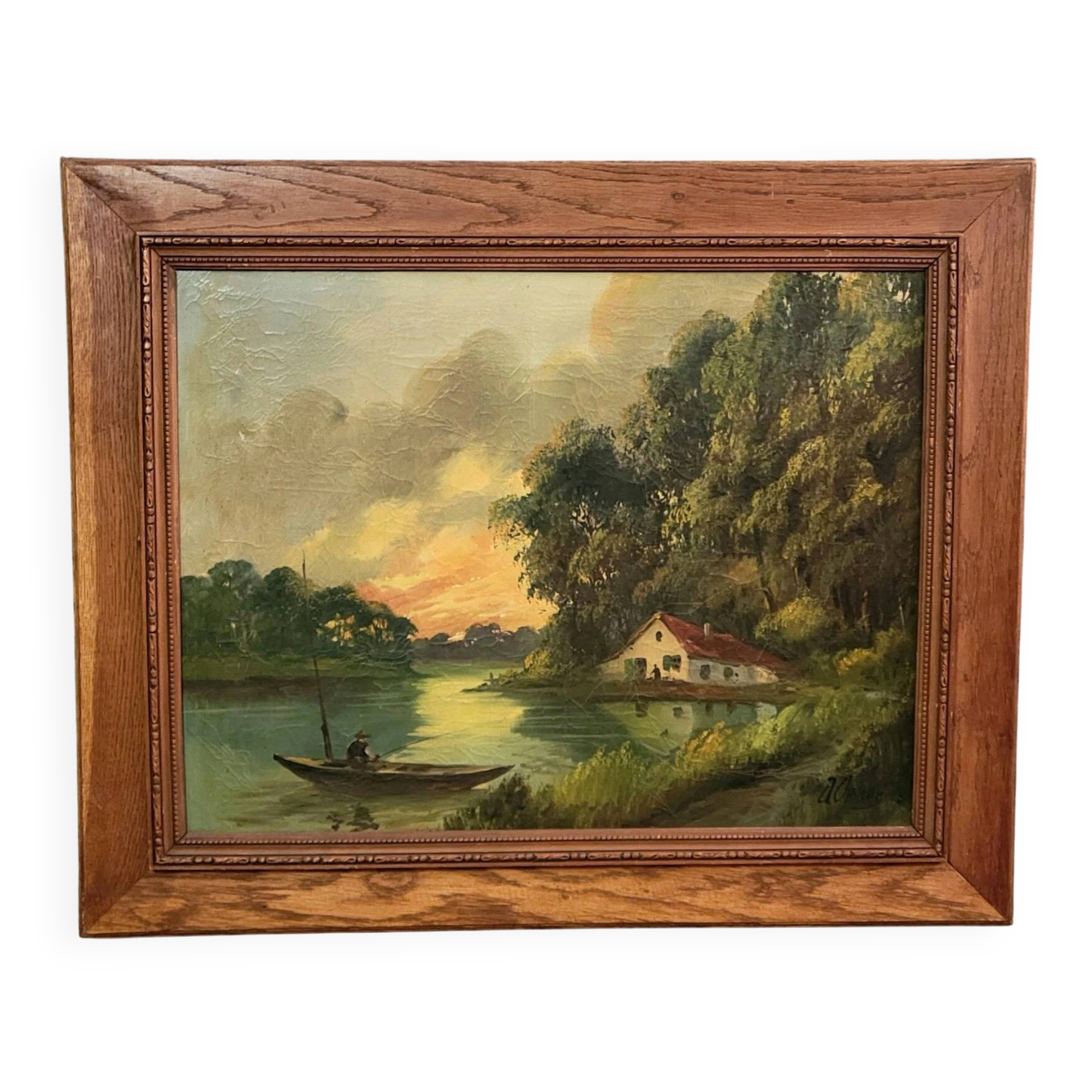 Julien Chatelin: large oil painting on canvas circa 1880