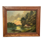 Julien Chatelin: large oil painting on canvas circa 1880