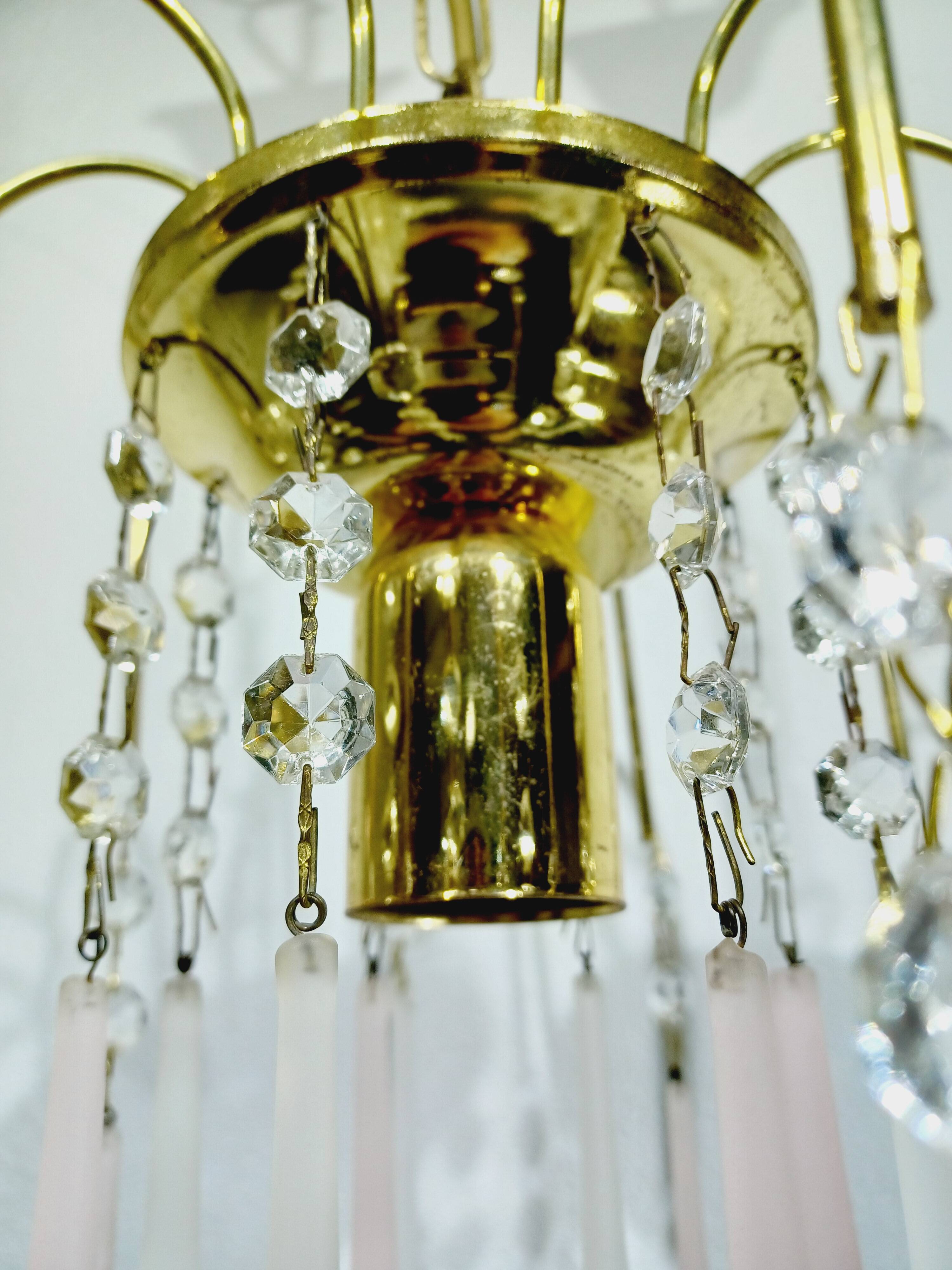 Murano Chandelier Gold Metal 1 Light