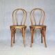 2 chaises Bistrot vers 1910 assise bois thermoformées