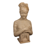 Bust of a woman in Carrara marble