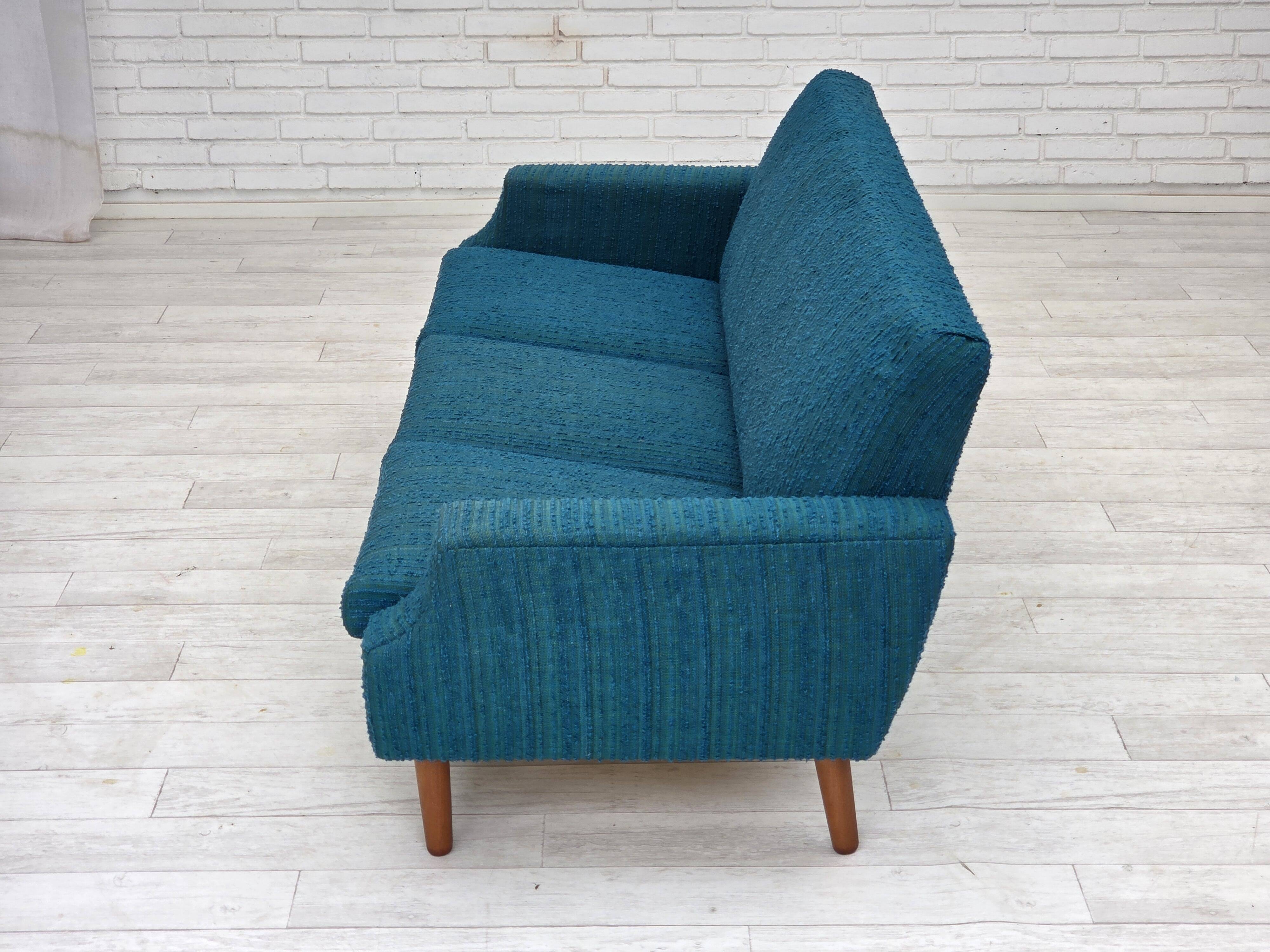 1970s, Danish 3-seater sofa, furniture wool, teak wood.