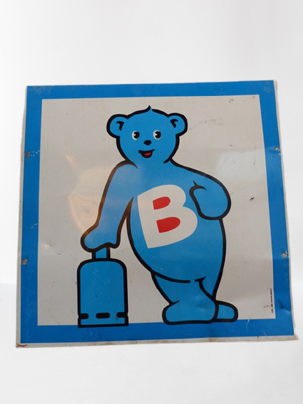 Butagaz bear enamelled plate
