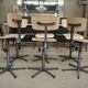 Industrial rotary and adjustable workshop chairs 1950s