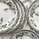 8 flat plates in iron earth "Modern Style" Saint Amand early 20th century