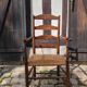Fauteuil campagne en bois et paille début 20eme