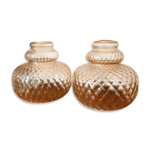 Paire de globes en verre irisé empoli