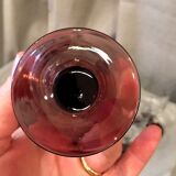 SUITE OF 10 GLASS GLASSES WITH GLASS WINE OF THE YEARS 1930 BI COLORE