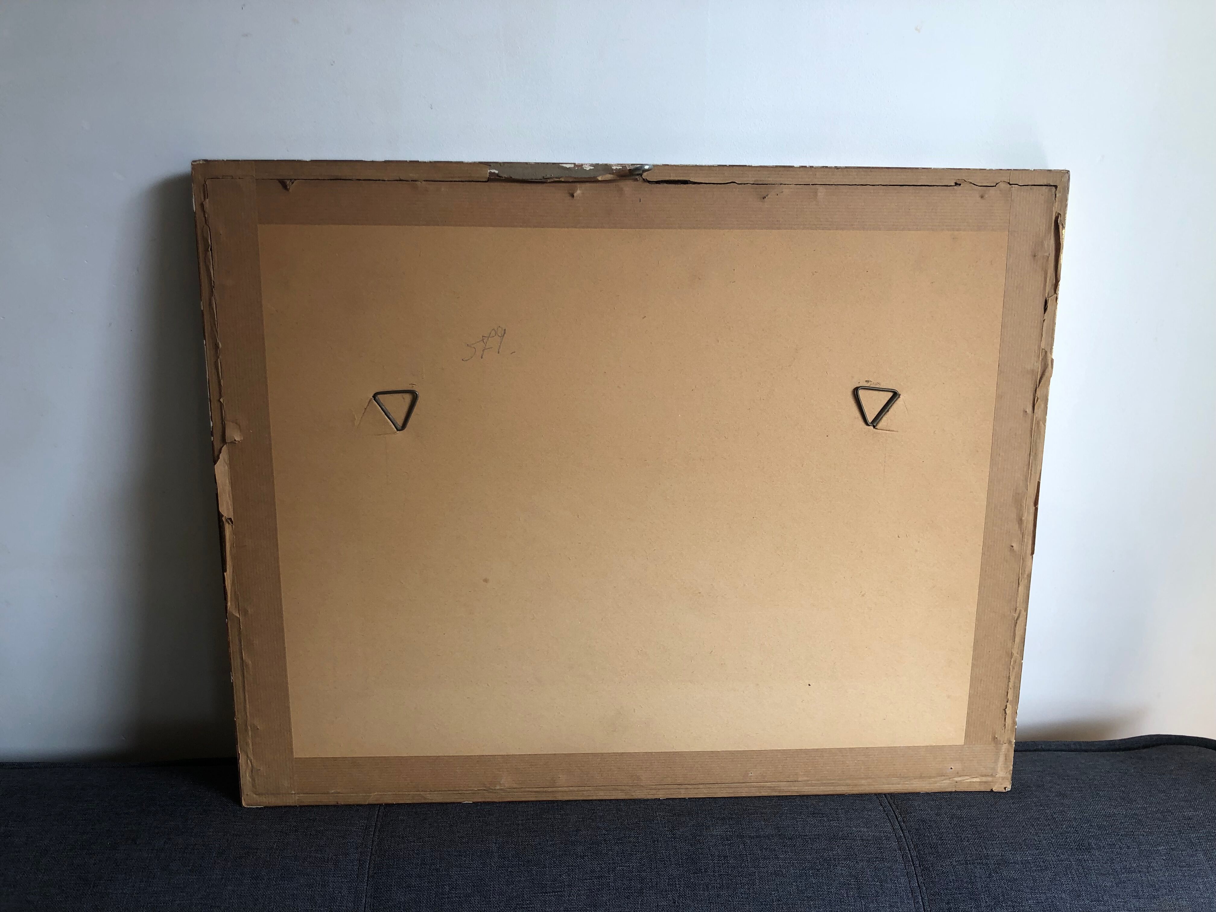 Framed watercolor seaside house