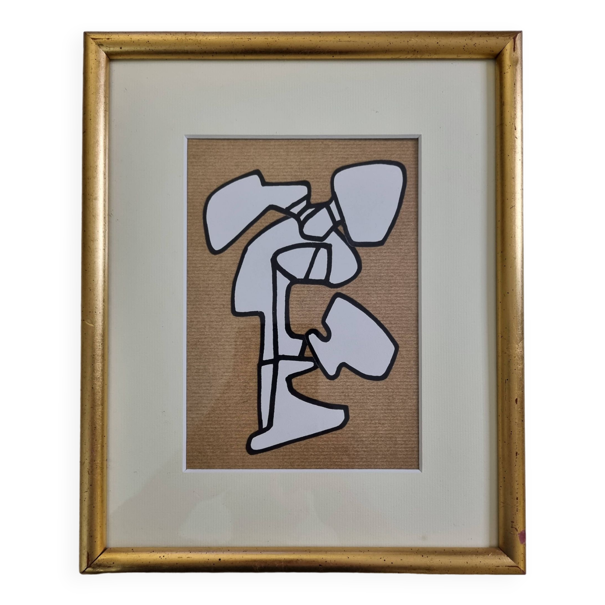 Screenprint after Jean Dubuffet framed under glass 26 cm by 32 cm