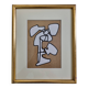 Screenprint after Jean Dubuffet framed under glass 26 cm by 32 cm