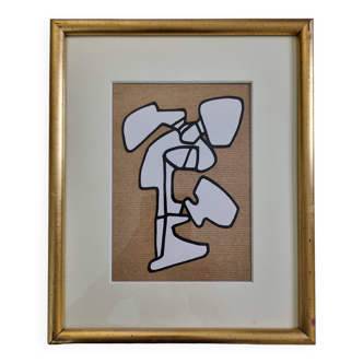 Screenprint after Jean Dubuffet framed under glass 26 cm by 32 cm