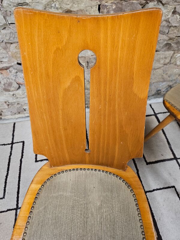 Lot 4 chaises bistrot brutaliste