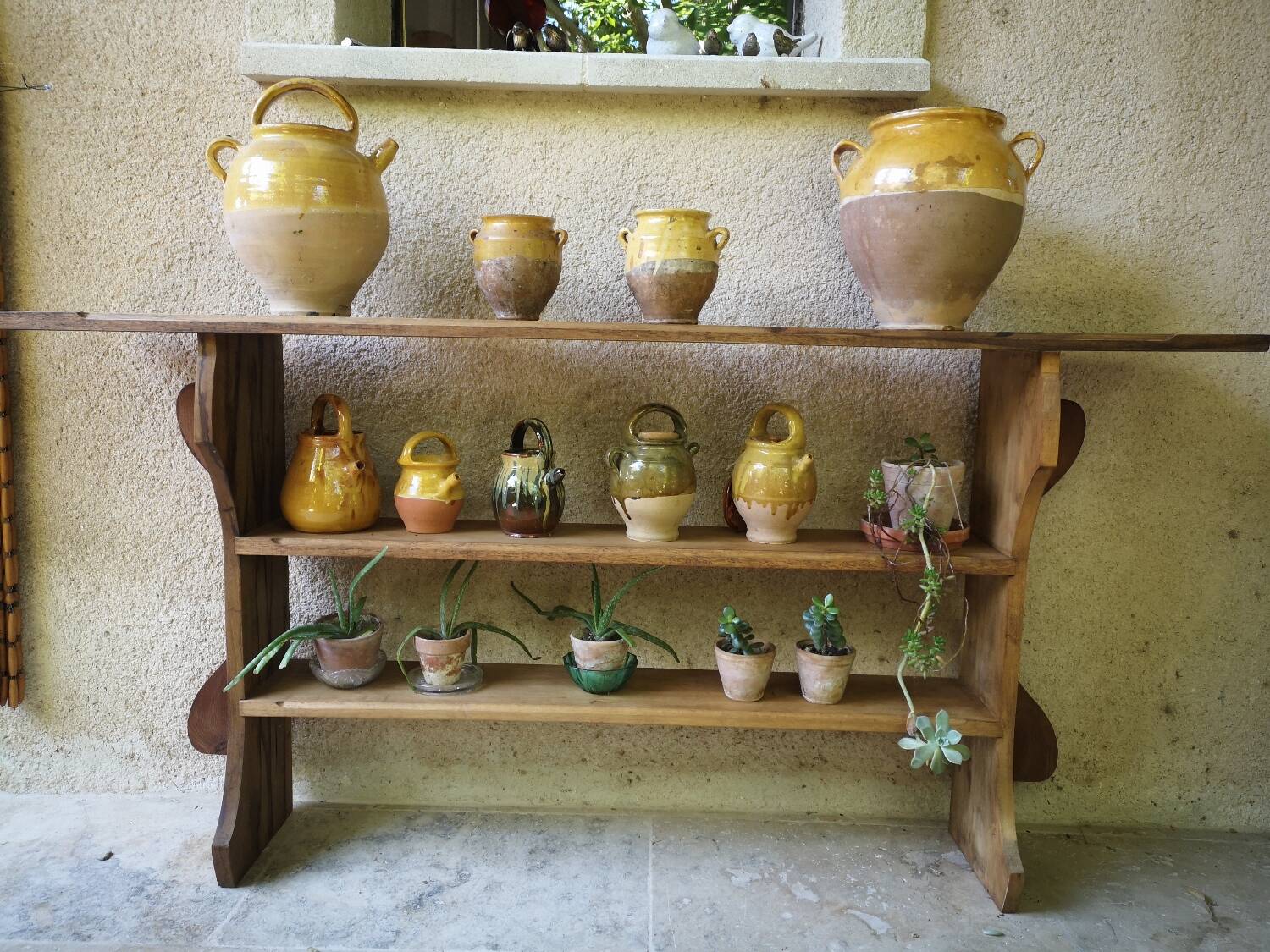 Antique solid wood wall shelf