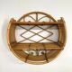 Vintage round rattan wall shelf – 70s bohemian style
