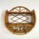Vintage round rattan wall shelf – 70s bohemian style