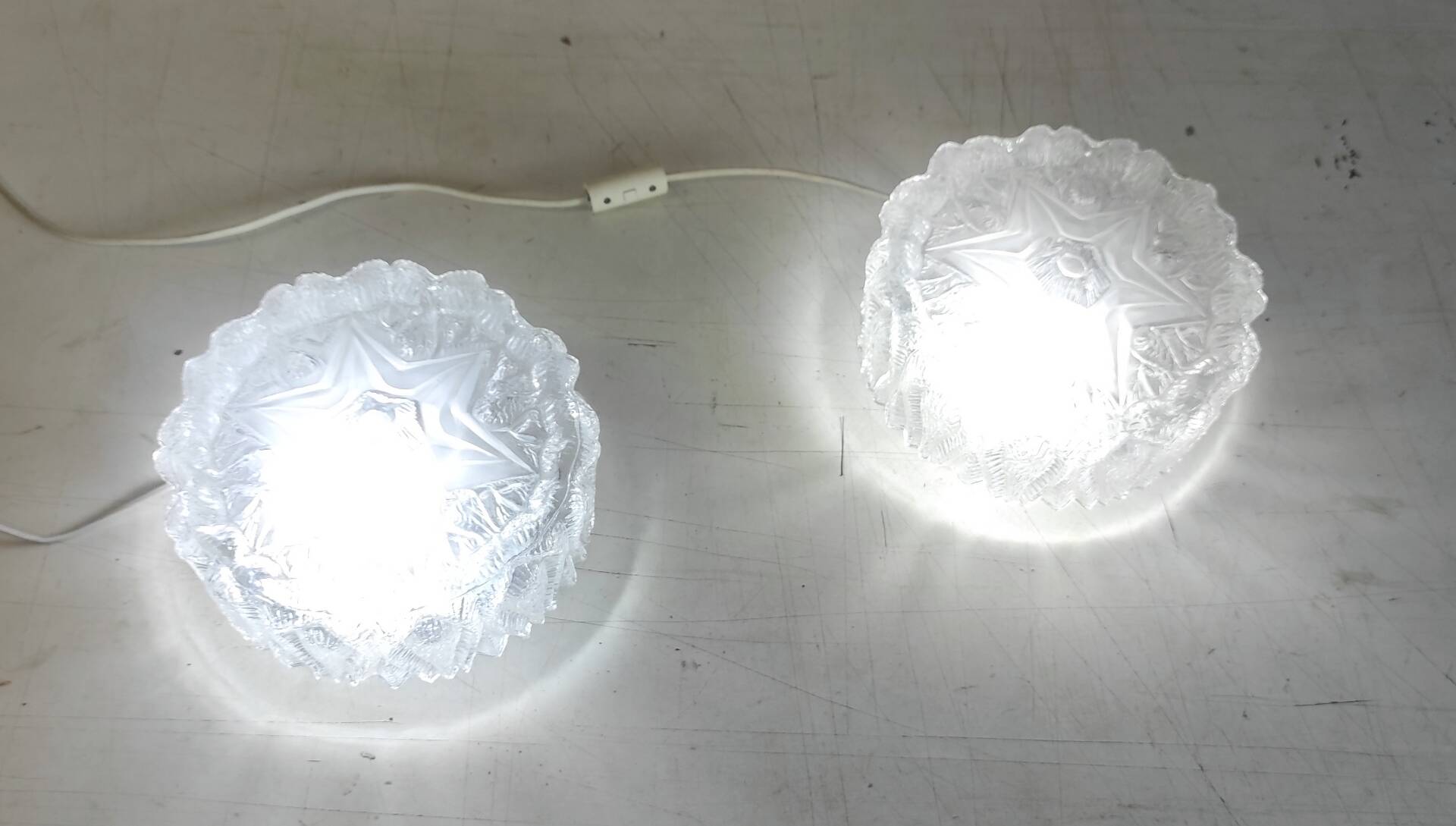 Ceiling light, moulded glass wall sconce - 1960s-70s