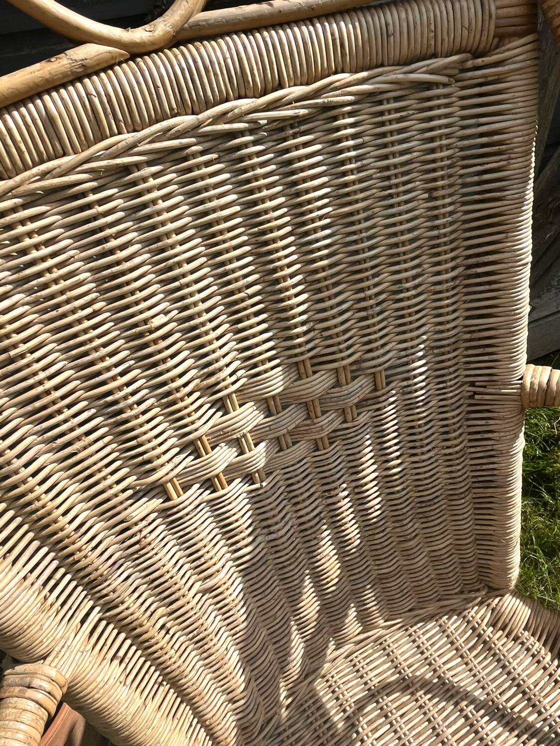 Rattan armchair duo