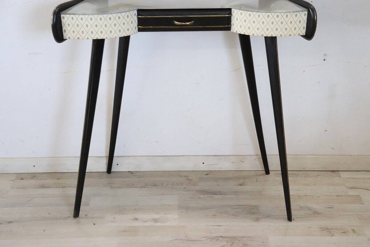 Console Table In Wood And Glass Top, 1950s